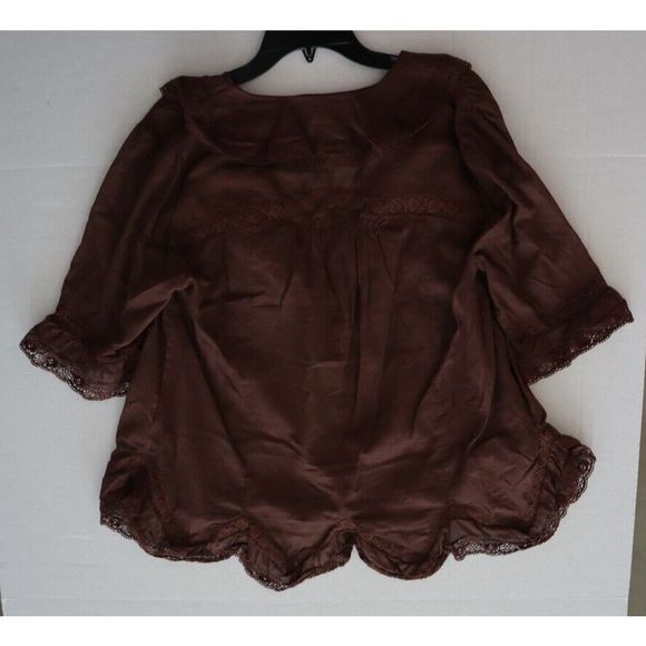 Free People OB1749516 Women's Sz S Brown Isn't She Lovely Tunic Blouse - Picture 6 of 6